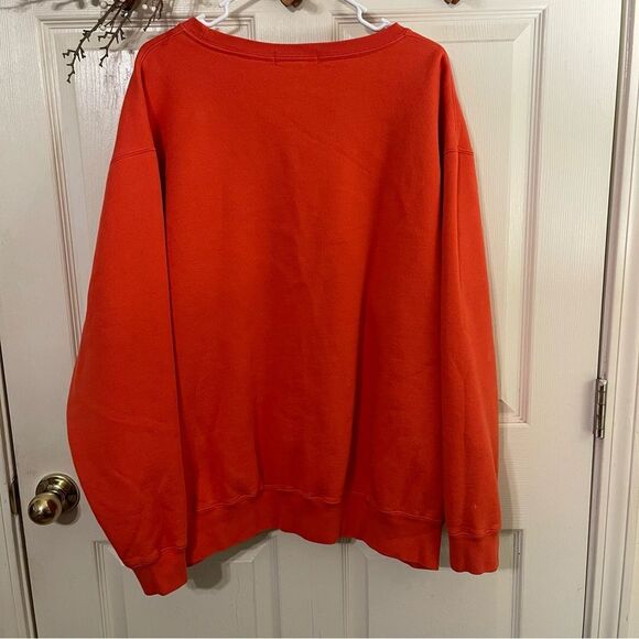 Ralph Lauren Orange Crewneck Sweater with Ribbed Cuffs - Picture 7 of 8